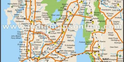 Fisiese kaart van Mumbai