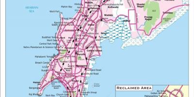 Stad kaart van Mumbai