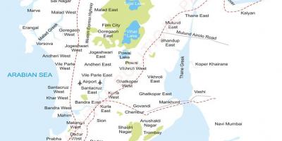 Mumbai voorstede kaart