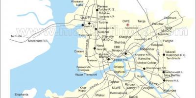 Kaart van nuwe Mumbai