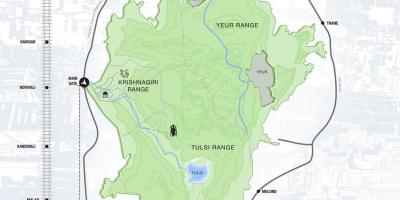 Kaart van die sanjay gandhi nasionale park