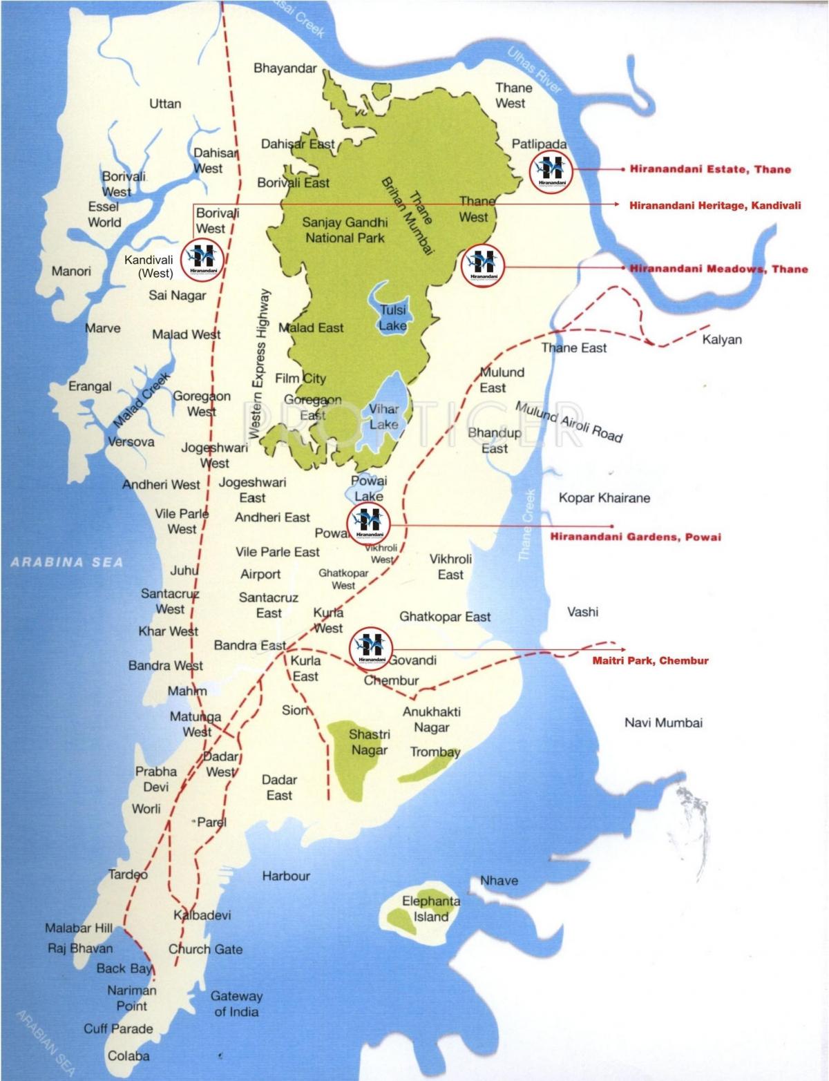 kaart van Colaba Mumbai