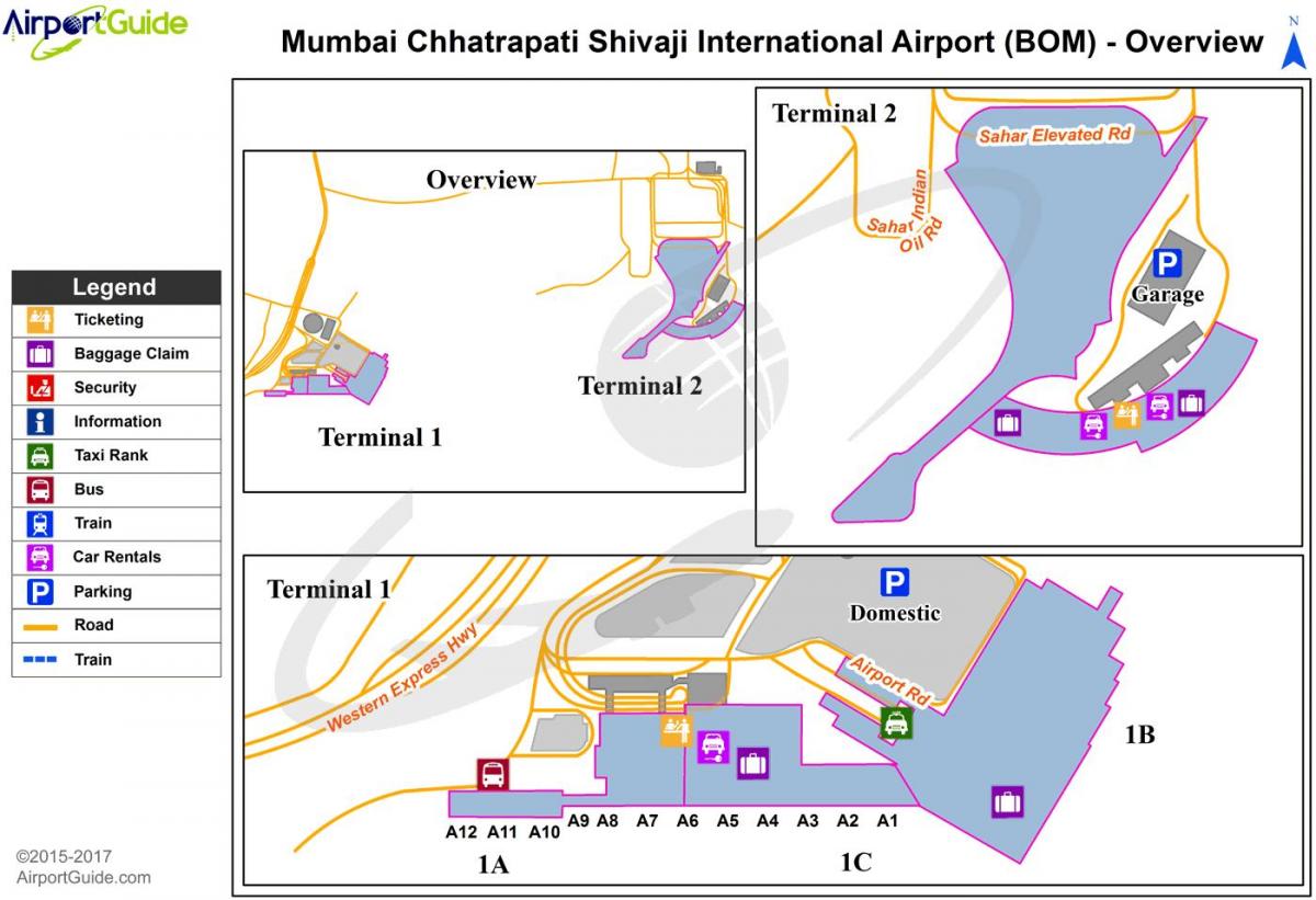 Chhatrapati Shivaji eindpunt kaart
