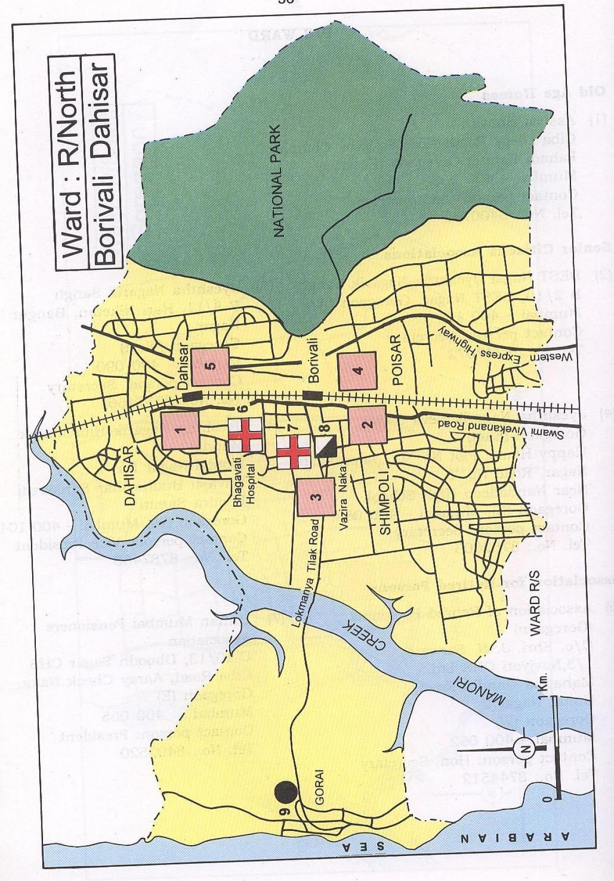 kaart van Dahisar Mumbai