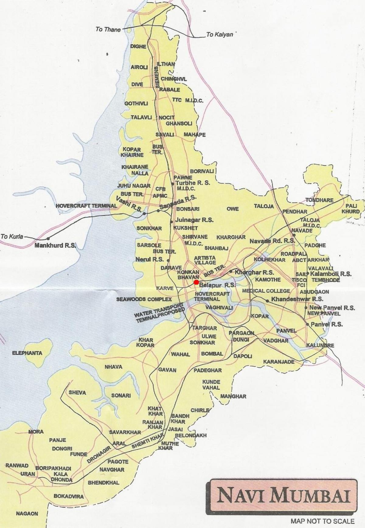 kaart van navi Mumbai stad
