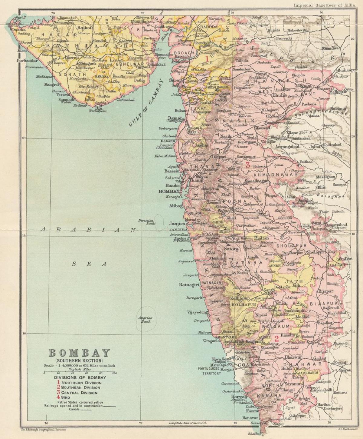 kaart van Moembaai presidentskap