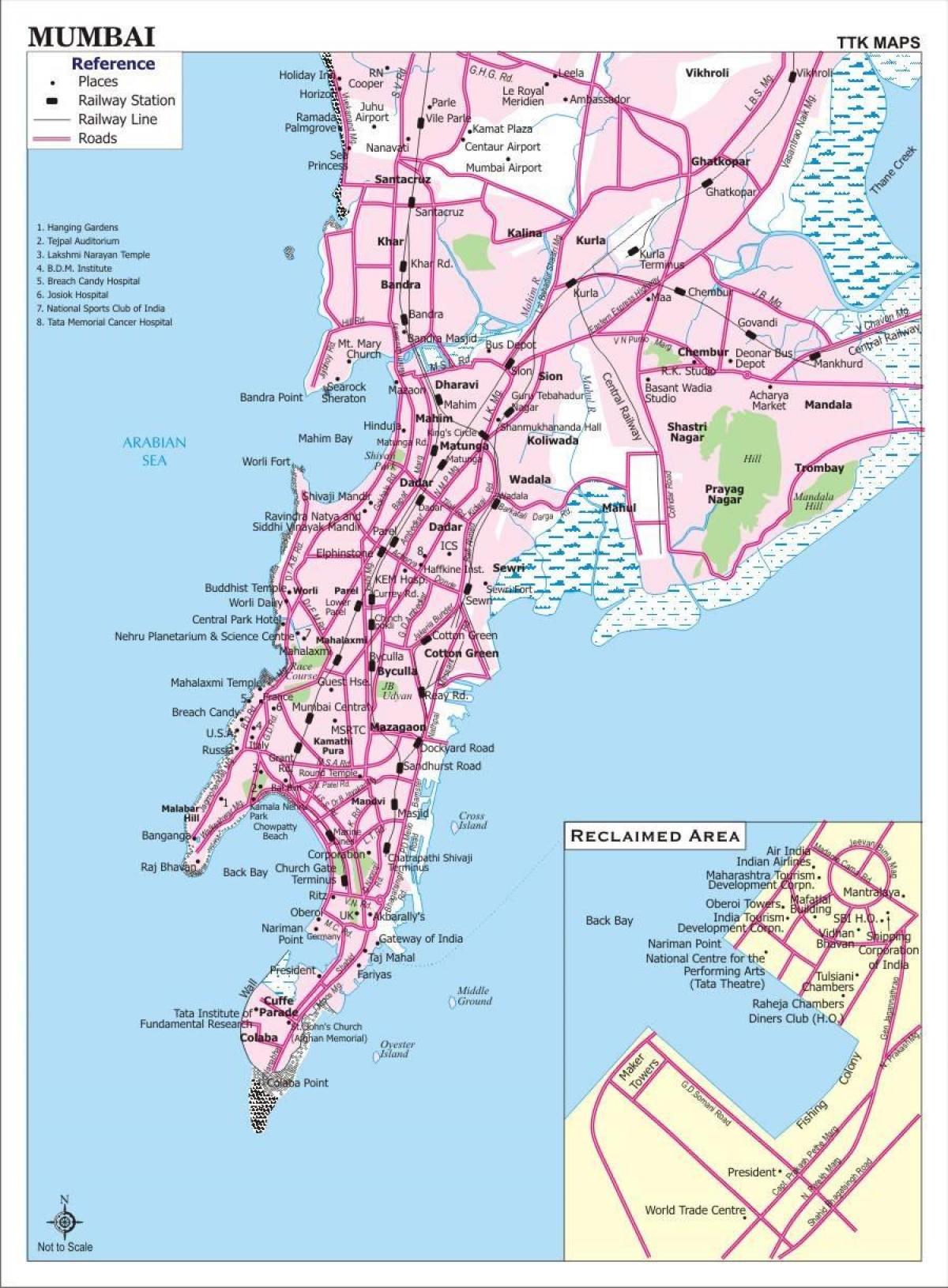 kaart van Moembaai stad