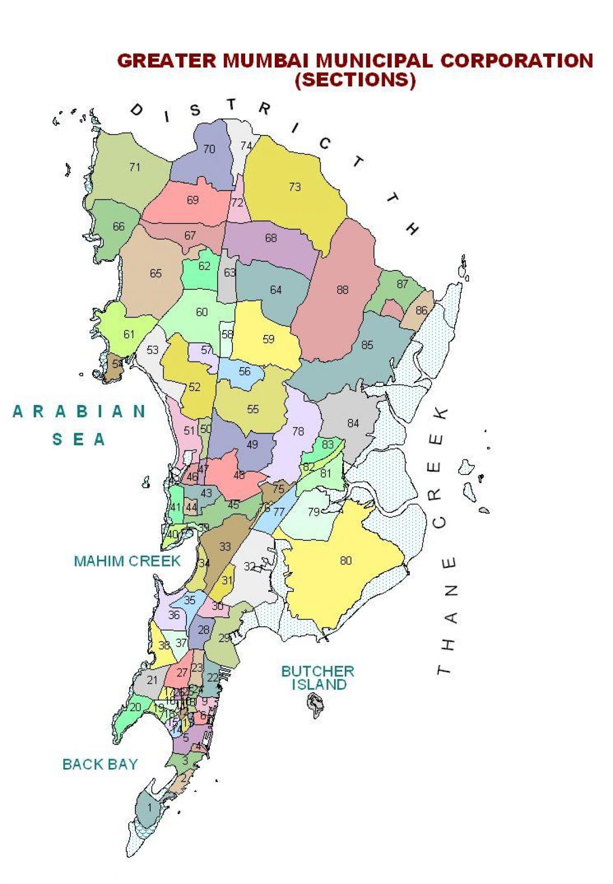 kaart van Mumbai distrik