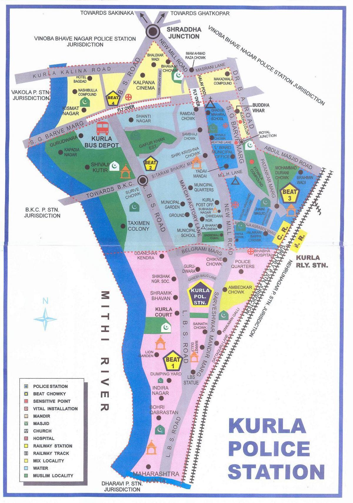 kaart van Mumbai Kurla