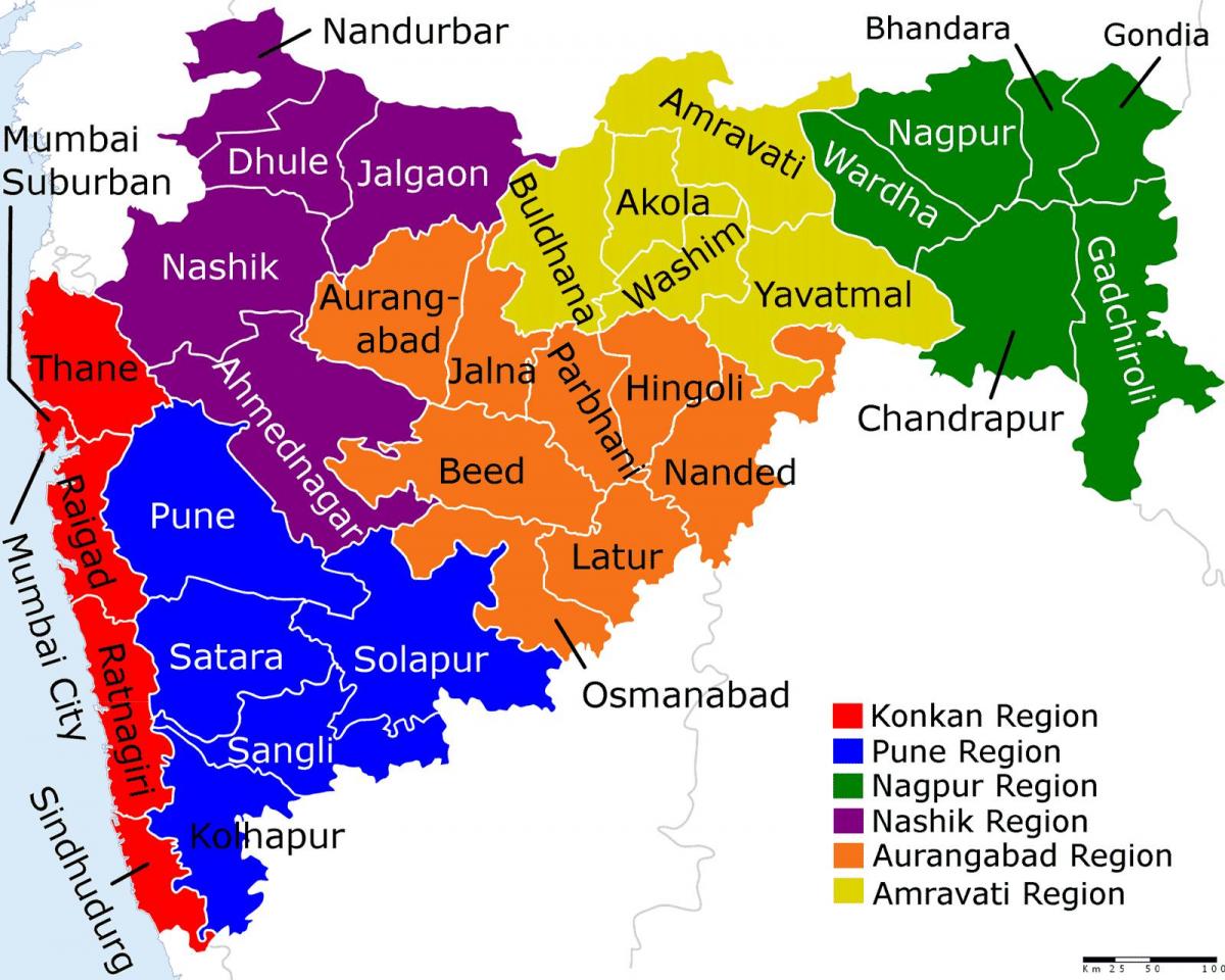 kaart van Maharashtra Mumbai
