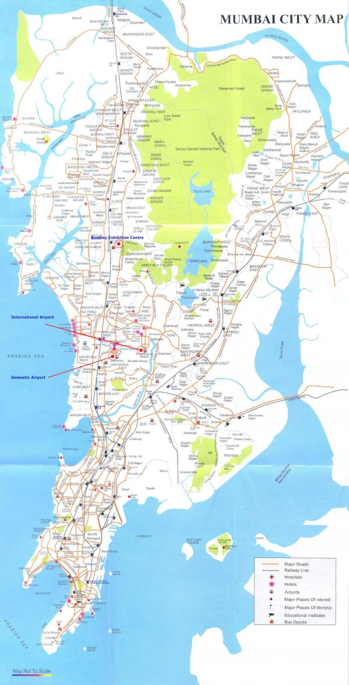 kaart van Mumbai thane